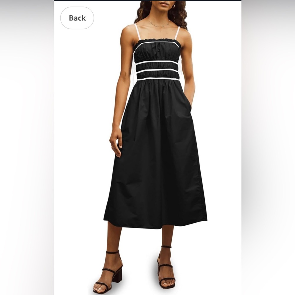 Black Midi cotton summer dress